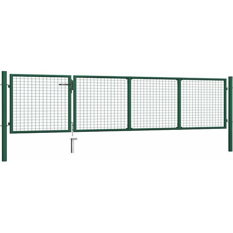 Maison Exclusive - Gartentor aus Stahl 350 x 75 cm Grün