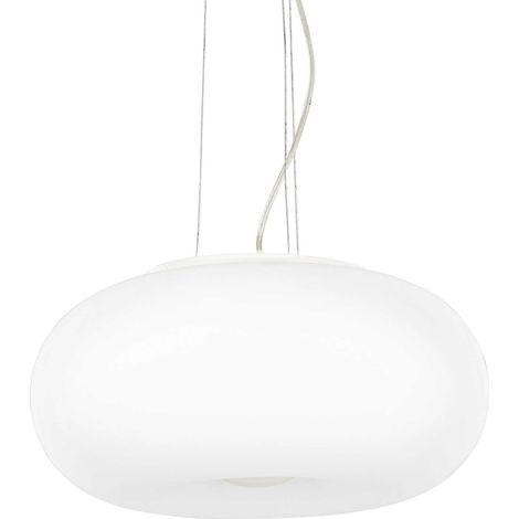 Ideal Lux Ulisse - Lámpara colgante de techo grande con 3 luces, blanca, E27