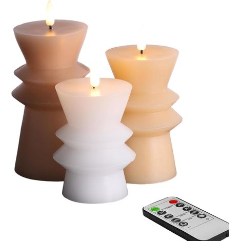 Candele LED Senza Fiamma Batteria Telecomando 3 pezzi (1/5)