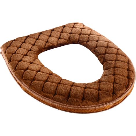 Housse Coussin Siège Toilette Lavable Coussin Épais Pour Siège Toilette Fermeture Éclair En Tissu Velours Design Enveloppant Housse Coussin Convient À Toutes (1/5)