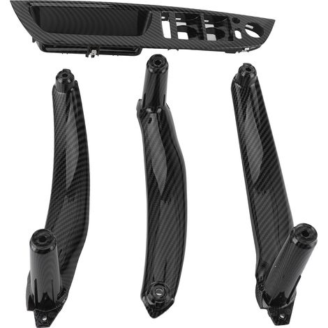 Habillage de poignée de porte intérieure style fibre de carbone, protection décorative compatible X5 X6 E70 E71 2007-2013 (1/5)
