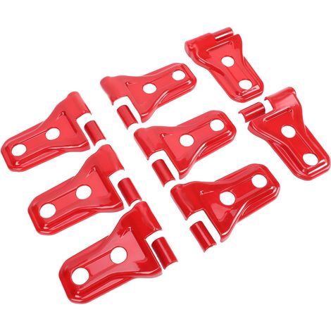 Garniture de Couvercle de Charnière de Porte, Accent Extérieur en Plastique, Couvercle de Ruban Adhésif avec Ajustement sécurisé, Idéal pour JL JLU Unlimited Sport Sahara 2018-2025 (rouge) (1/5)