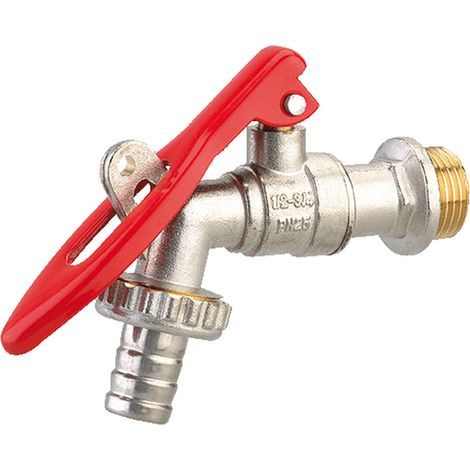 Lot de 3 robinets de puisage chromés cadenassables à 1/4 tour, avec raccord mâle 1/2" et embout 3/4", joints anti-fuite intégrés, pour une utilisation durable en extérieur.