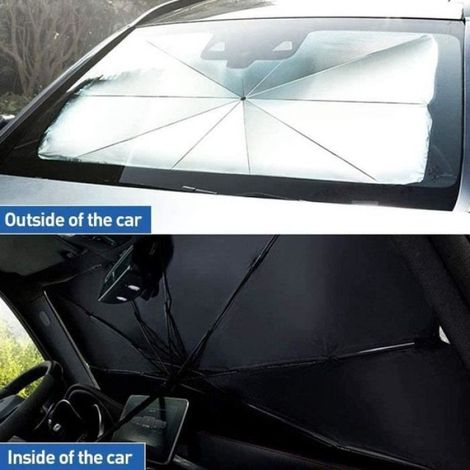 Auto-Sonnenschutz 125x65cm Polyester Edelstahl UV-Schutz Aufbewahrungstasche SUV (1/5)