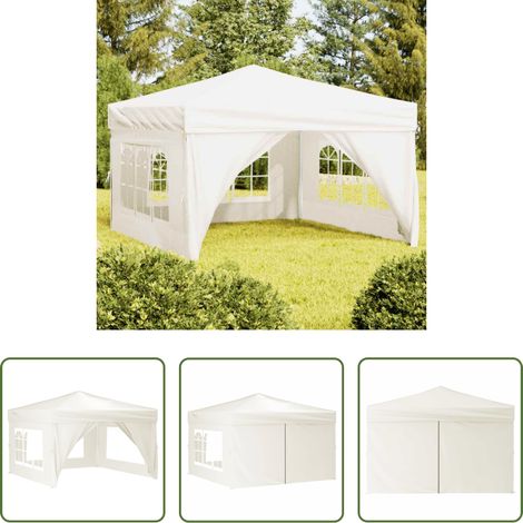 Faltzelt - Partyzelt Faltbar mit Seitenwänden Creme 3x3 m (1/5)