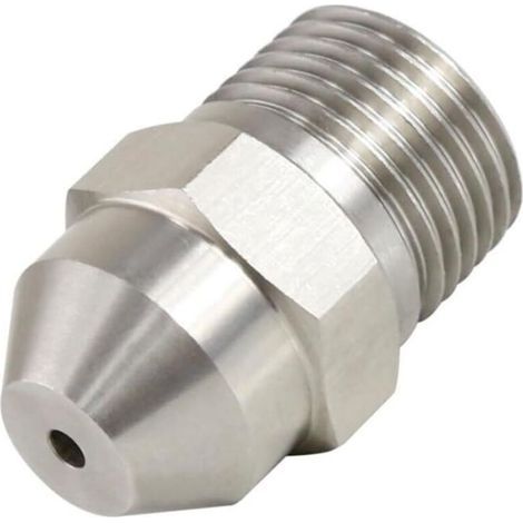 Buse de pulvérisation Droite à Filetage mâle 1/8 "1/4" 3/8 "1/2" BSP, arroseur Lavage Haute Pression en Acier Inoxydable for Usage Industriel(4.0mm Hole,1/4") 1.2mm Hole 1/8" (1/5)