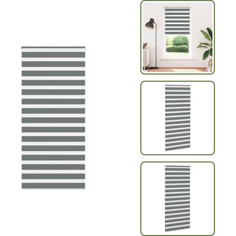 Zebrarollo Dunkelgrau 115x200 cm Stoffbreite 110,9 cm Polyester - Zebra-Jalousie - Zebra-Jalousien - Zebra-Rollo - Doppelrollo (1/5)