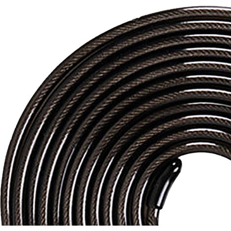 Corde à sauter en fil d'acier noir de 3 mètres (9,8 pieds), gainé de PVC, anti-nœuds, épaisseur 4,5 mm. (1/5)