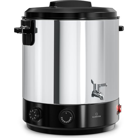 Klarstein Biggie Stérilisateur Mécanique Bocaux 25 L en Inox avec Robinet en Acier Inoxydable, 1800 W, 30–110 °C, Minuterie, Vin Chaud, Arrêt Automatique (1/5)