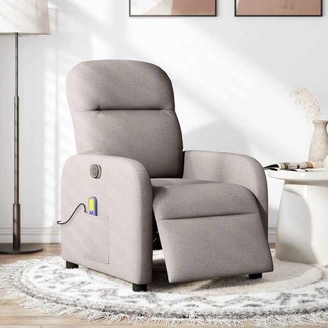 Maison Exclusive - Massagesessel Elektrisch Taupe Stoff