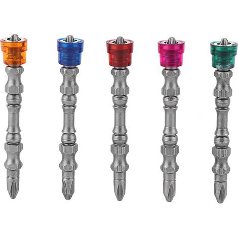 Embout de tournevis magnétique puissant à Double tête de 65mm, embout de tournevis électrique croisé PH2 (1/5)