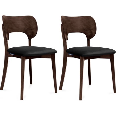 KONSIMO Esszimmerstühle LYCO 2 St Gestell aus Massivholz, Schwarz, Stoff/Holz, Scandinavian, 47x80,5x45 cm (1/5)