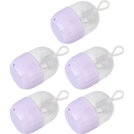 Lot de 5 boîtes de rangement transparentes multi-usages pour œufs de beauté, idéales pour ranger houppettes, boucles d'oreilles et bagues. (1/5)