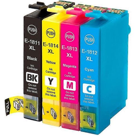 Cartouches d'encre compatibles uniques pour EPSON 18XL T1811 T1814 XP312 XP205 XP225 XP212 XP215 XP302 XP41 (1/5)