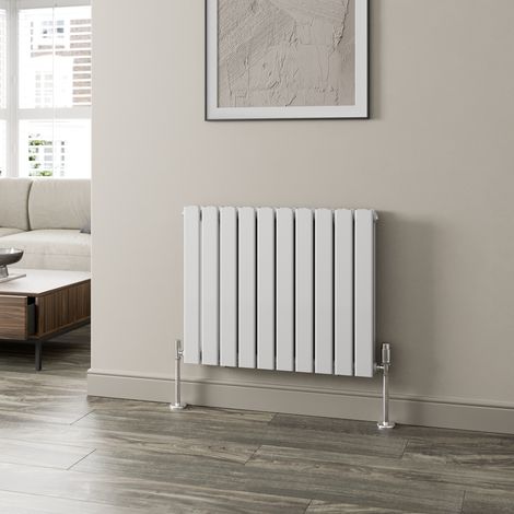 White Flat Panel Designer Radiator Vertical Horizontal 600 x 760mm Double Panel (1/5)