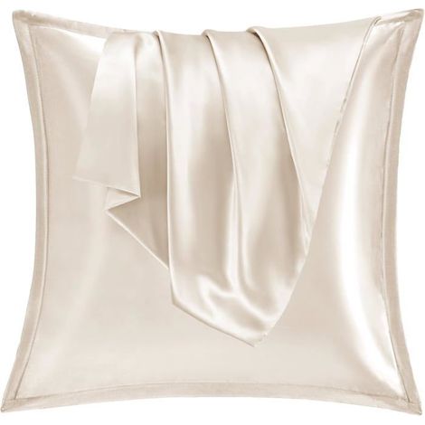 Taies d'oreiller en satin 65x65 cm, lot de deux, soin des cheveux, similaires aux taies d'oreiller en soie housses de coussin (1/5)