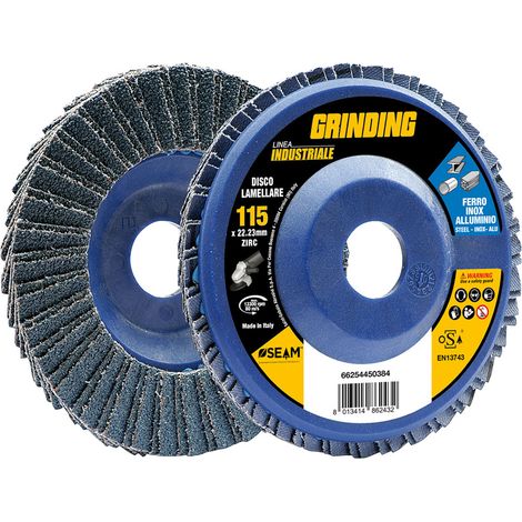 DISCO LAMELLARE PER ACCIAIO INOX 'GRINDING LINEA INDUSTRIALE' ø 115 gr. 80- 10 pezzi  - GRINDING