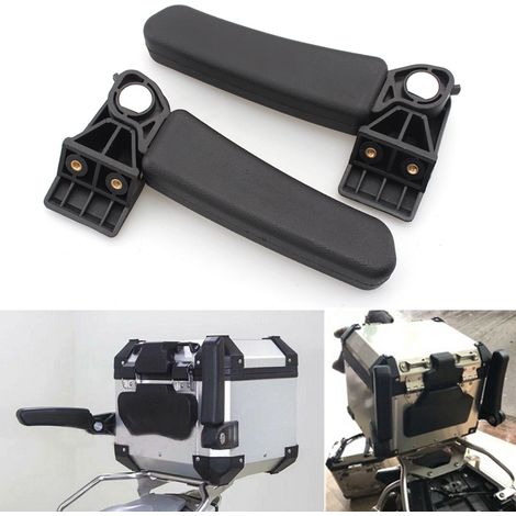 Convient aux motos BMW R1200GS, y compris les poignées de maintien du coffre arrière et les protège-mains de selle arrière en alliage d'aluminium. (1/5)
