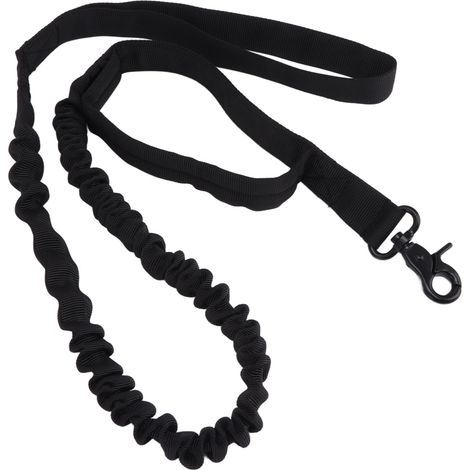 Laisse de chien militaire résistante à l'usure, extensible et souple, contrôle facile, accessoire pour animaux de compagnie, noir (1/5)