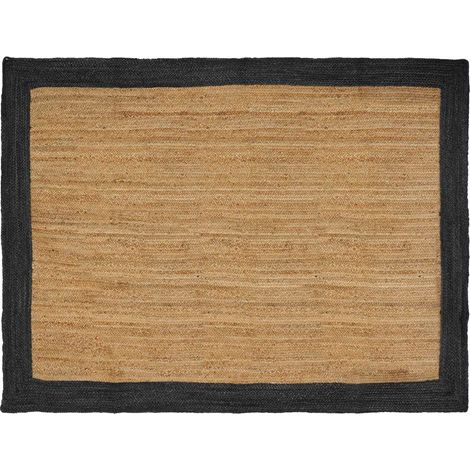 Tapis de surface Gris foncé 160 x 230 cm Jute vidaXL