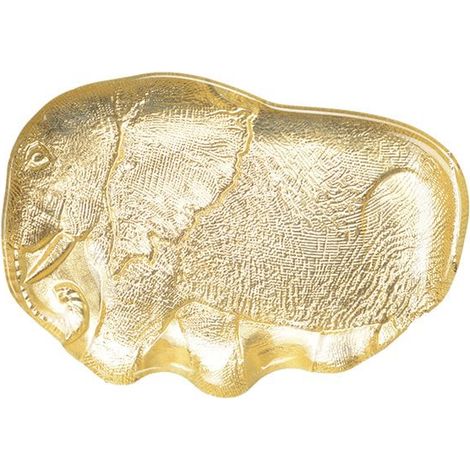 Coupelle de Présentation en Verre Doré Motif Éléphant Craquelé pour Apéritif 15 x 22 x 2 cm - PANGIVO (1/2)