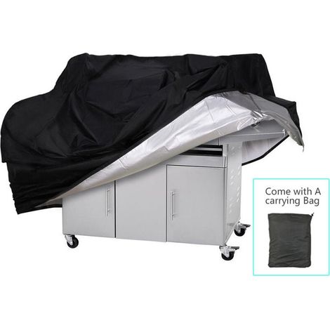 Ahlsen Funda para parrilla, funda para parrilla hecha de tela Oxford de poliéster recubierta de plata 210D - Cuadrada S - 145 x 61 x 117 cm (1/5)