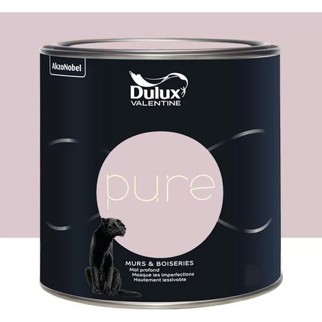 Dulux Valentine – Peinture murale couleur rose mat 0,5 L – Haute résistance aux chocs – Lessivable – Pour murs et boiseries (1/3)