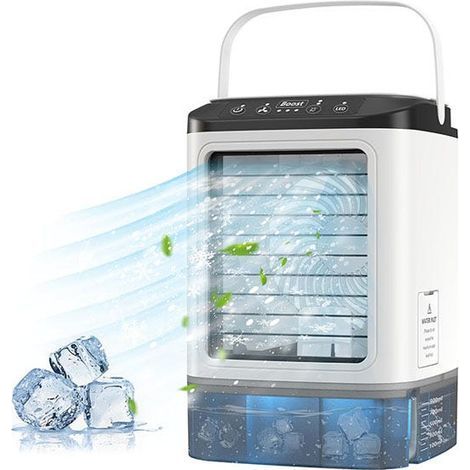 Tragbare Klimaanlage, Mini-Luftkühler, 900-ml-Wassertank mit Kühler, 4-in-1-Ventilator und Luftbefeuchter, 3 Windgeschwindigkeiten (1/5)