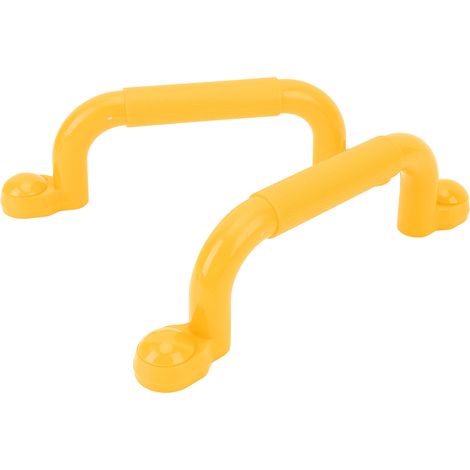 paire de poignées de sécurité professionnelles, polyvalentes et antidérapantes, pour structures de jeux, structures d'escalade et cabanes de jeux (jaune). (1/5)