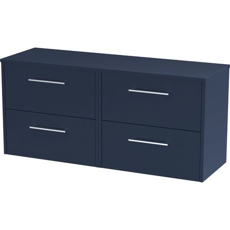 Winshill Contemporary 4 Drawer Wall Hung Vanity Unit with Worktop, 1200mm