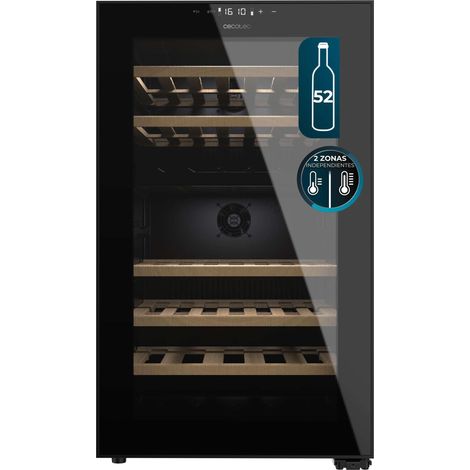 Weinkühlschrank für 48 Flaschen mit Kühlsystem-Kompressor, der eine hohe Leistung garantiert. Einstellbare Temperatur und LED-Innenbeleuchtung.