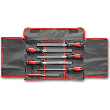 DICK Feilensatz 6-tlg. (Mehrzweckfeile, Mini-Mehrzweckfeile, Mühlsügefeile, Raspel, Werstattfeile halbrund + rund) in Rolltasche - 13085000 (1/5)