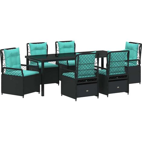 Maison Exclusive - Set da Pranzo per Giardino 7 pcs Nero polyrattan