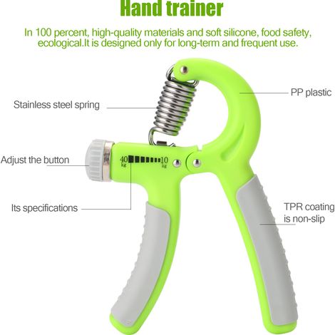 Kit 3 en 1 comprenant une poignée, un anneau de préhension et un transformateur pour les exercices de force et de dextérité digitales (1/5)