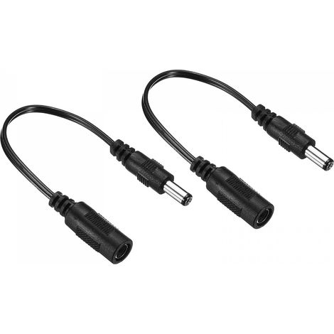 DC 5.5x2.1mm Femelle à 5.5x2.5mm Mâle Rallonge Câble Alimentation Adaptateur Prise Cordon pour LED Lampe Caméra CCTV, Noir (1/4)