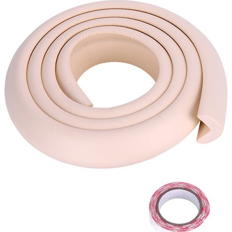 m langer Babysicherheits-Gummischutzstreifen für Tischkanten, Ecken und Stoßfänger, Beige, 2 m
