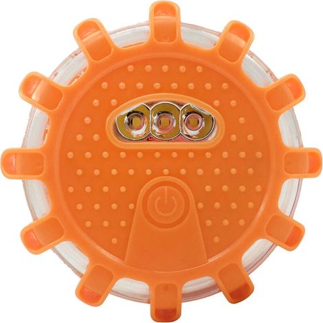 Faro rotante a LED, faro a LED per veicoli, luce di segnalazione di emergenza multifunzionale, con base magnetica, per auto, veicoli trainati, camion, incidenti, arancione (1/4)