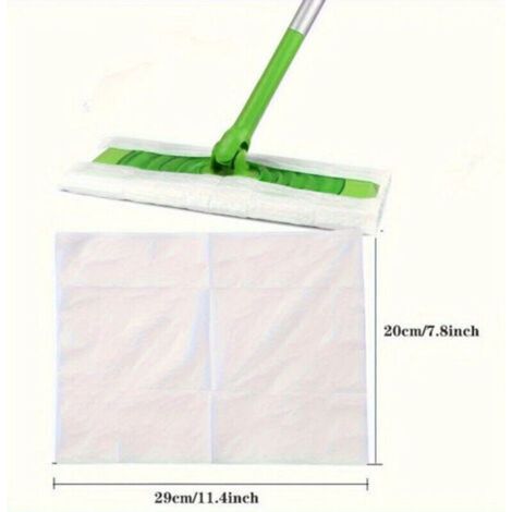100 feuilles de dépoussiérage électrostatiques, recharges de balai jetables, utilisation sur surfaces sèches et humides, sans piles, idéales (1/4)