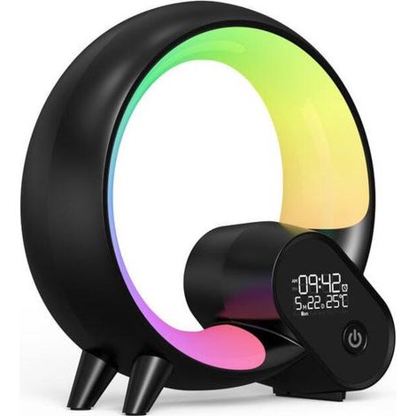 Lámpara de escritorio LED inteligente, luz ambiental con altavoz Bluetooth, lámpara de mesita de noche (1/4)