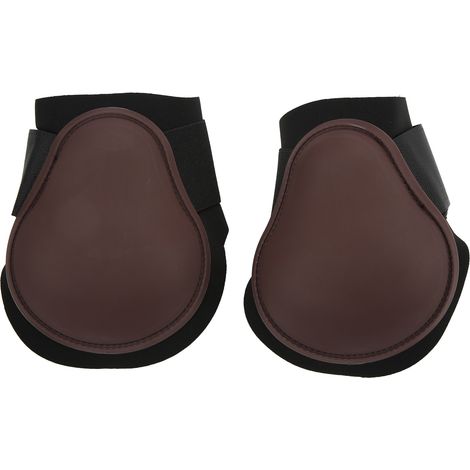 1 paire de bottes tendons de cheval, ensemble doux, empêche le glissement, facile à coller, boulet pour chevaux, pattes arrière marron L (1/5)