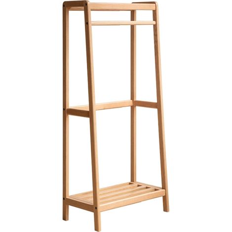 Clothes Rail Solid Oak, Natural Oak, 50 cm (1/5)