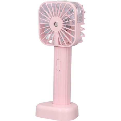 Ventilateur brumisateur portable rose rechargeable USB silencieux pour voyage et plein air rafraîchissement efficace (1/4)