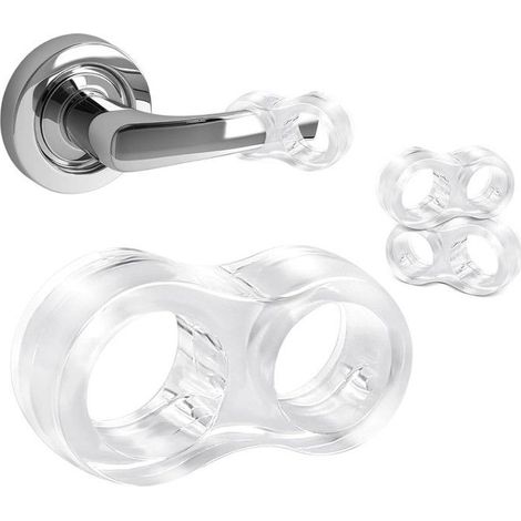 Ecleanfy - Ensemble de 10 butées de porte transparentes en PVC - Double trou - Protège les portes et les murs (1/5)
