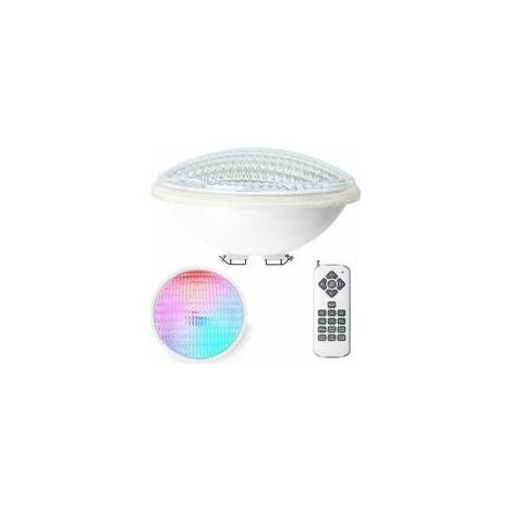 Bricoomarket – Lampe de piscine LED PAR56 étanche IP68 12W – 4000 lm – 7 couleurs RGBW – 15 modes d'éclairage – Télécommande incluse