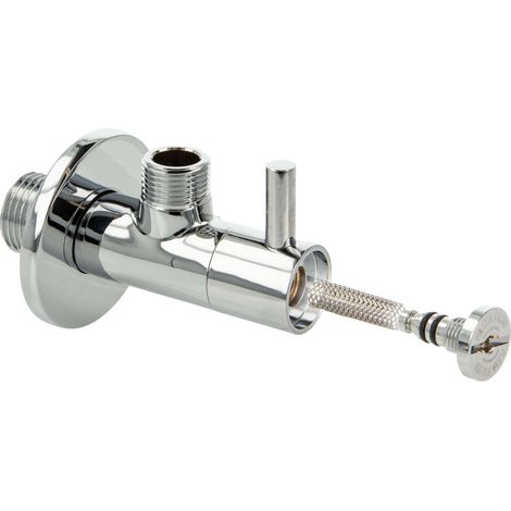 tecuro DESIGN Eckventil mit Filter, Wandanschluss 1/2 Zoll x 3/8 Zoll, Messing hochglanzverchromt