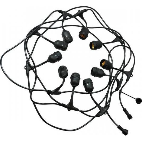 Cavo ghirlanda esterno 10xE27 6,12m 36V IP44 Polux (1/4)