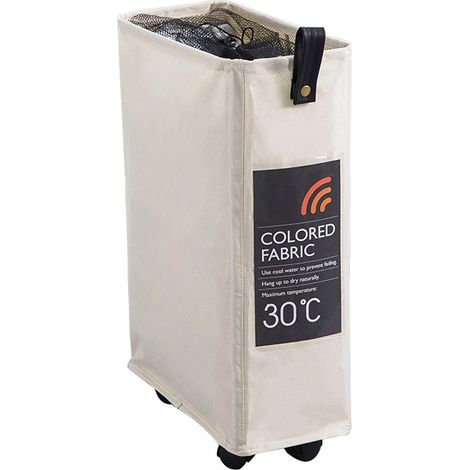 Panier de rangement maille étroite avec cadre rigide, sac à linge sale à cordon, boîte de rangement sur roulettes pour vêtements et objets divers (1/4)