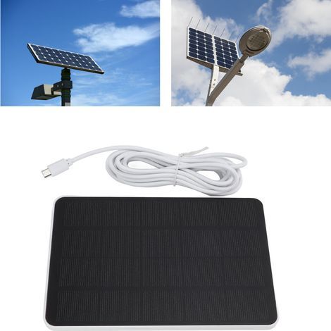 Panneau Solaire 5V 4W Monocristallin, Chargeur Solaire Basse Consommation Blanc pour Surveillance et Sécurité (1/5)