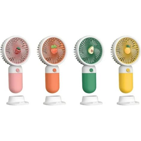 Trade Shop - Mini Ventilatore A Mano Batteria Ricaricabile Usb Portatile Tascabile Viaggio Con Base - (1/5)