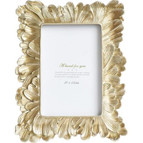 4x6 Vintage Picture Frame with Gold Feathers - Antique Picture Frame for Desktop Display and Wall Decor (1/5)
